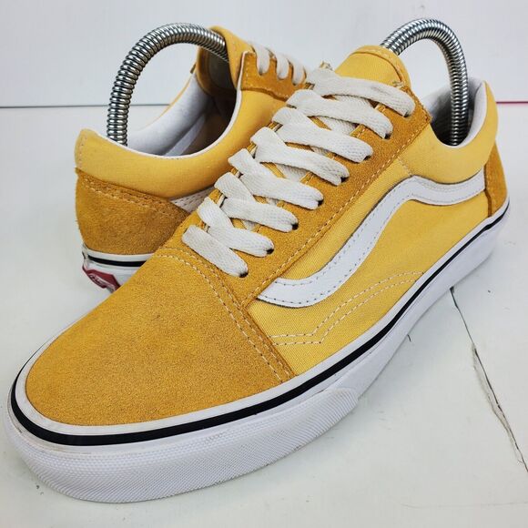 VANS Shoes Mens Size 7.5 Yellow White Suede Old Skool Skateboarding Sneaker - Picture 10 of 13